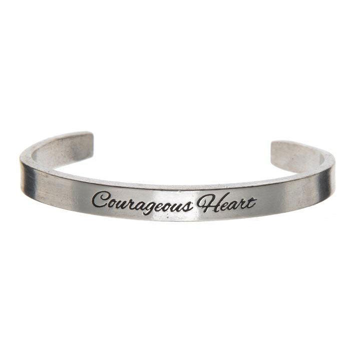 Courageous Heart Quotable Cuff Bracelet