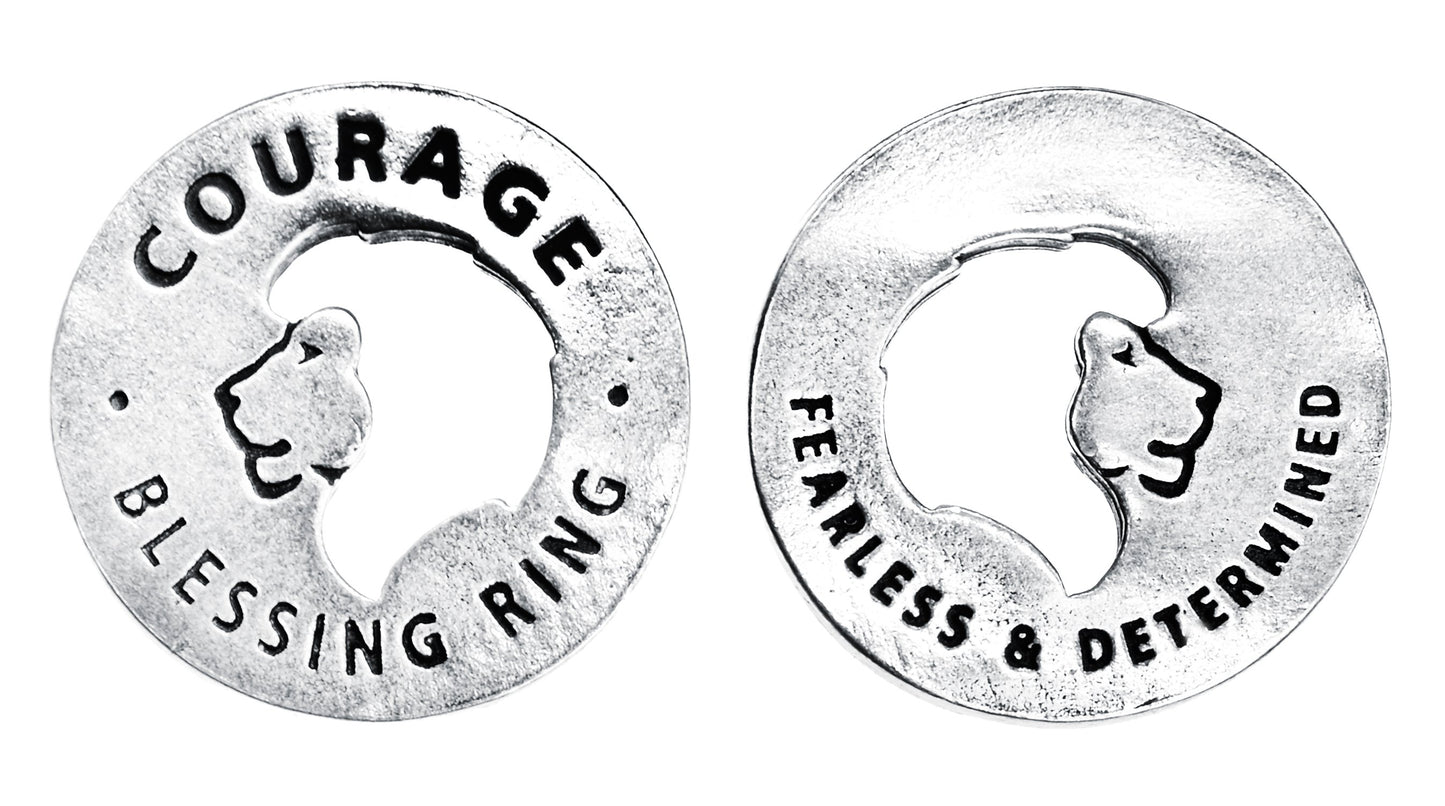Courage Blessing Ring front and back