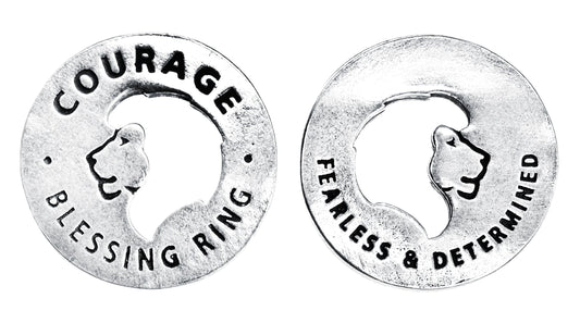 Courage Blessing Ring front and back