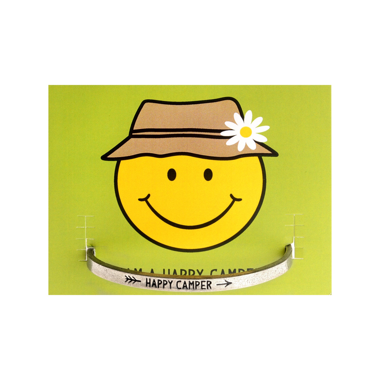 Happy Camper Quotable Cuff Bracelet on backer card