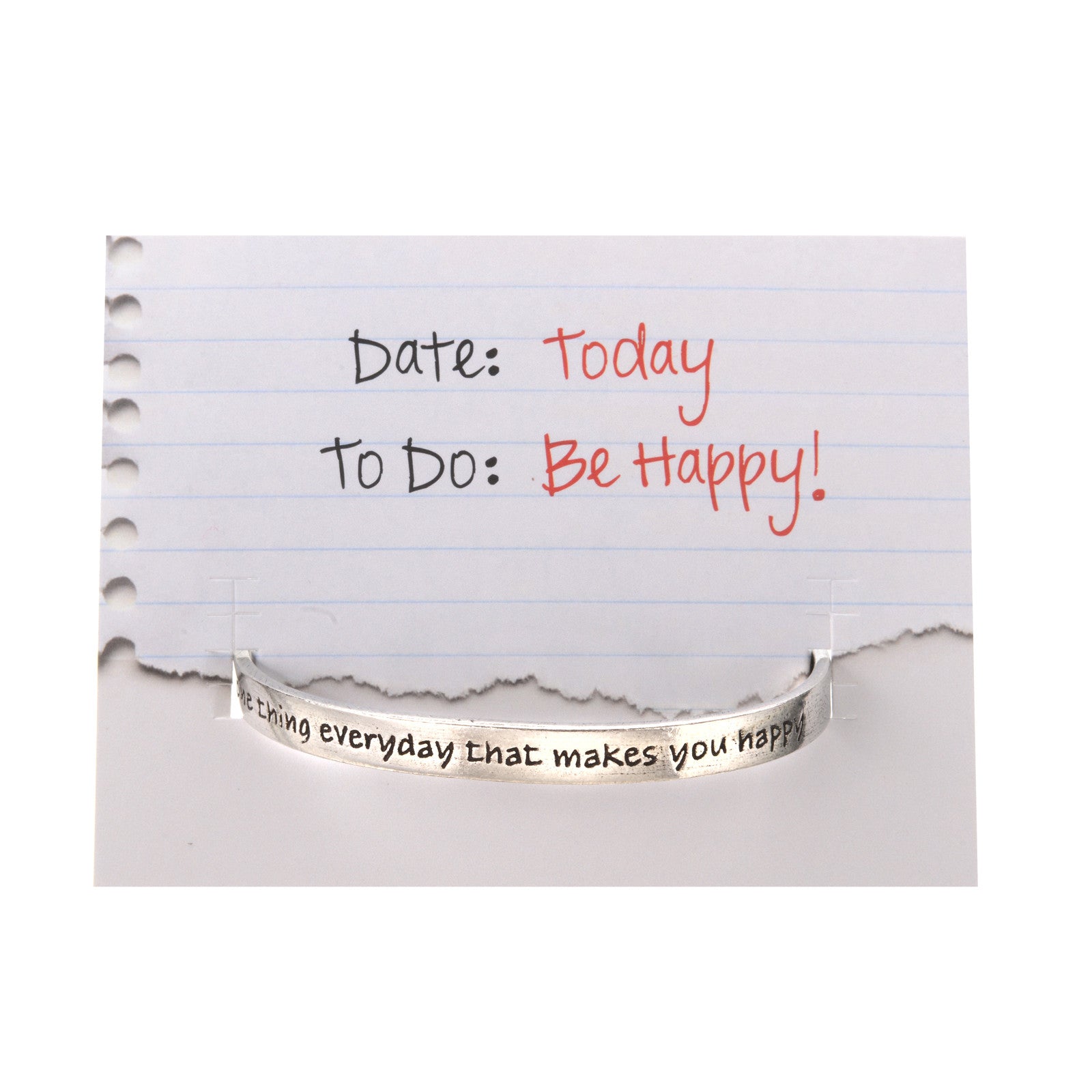 Do One Thing Everyday that Makes You Happy Quotable Cuff Bracelet on backer card