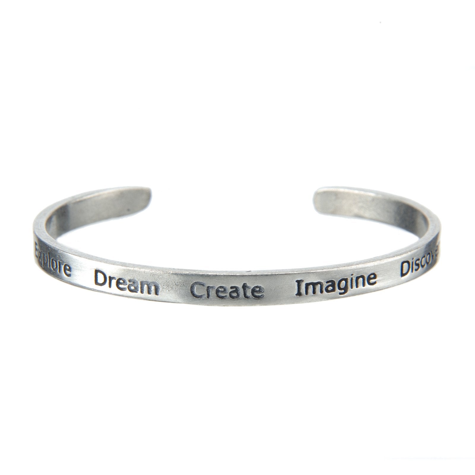Explore-Dream-Create Imagine Discover Quotable Cuff Bracelet