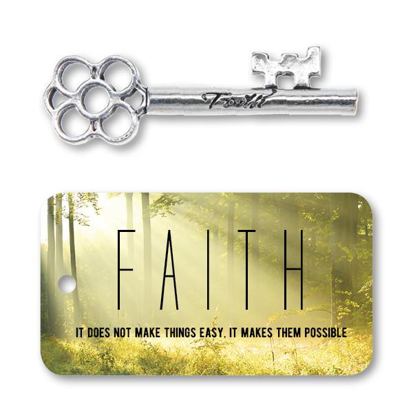 Faith Key Charm with backer card
