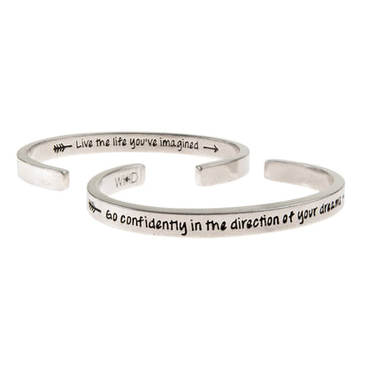 Go Confidently in the Direction of Your Dreams Quotable Cuff Bracelet