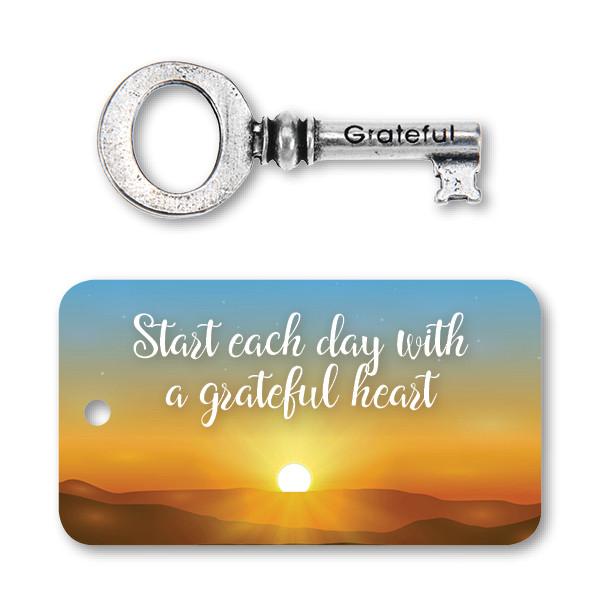 Grateful Key Charm with backer card