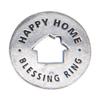Happy Home Blessing Ring Charm, Pewter | Home is Where the Heart is ...