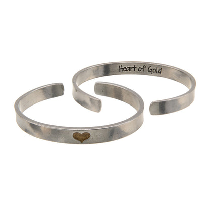 Heart of Gold Narrow Cuff Bracelet