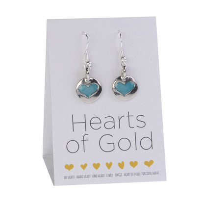 Peaceful Heart Earrings - Handcrafted Pewter Heart Earrings