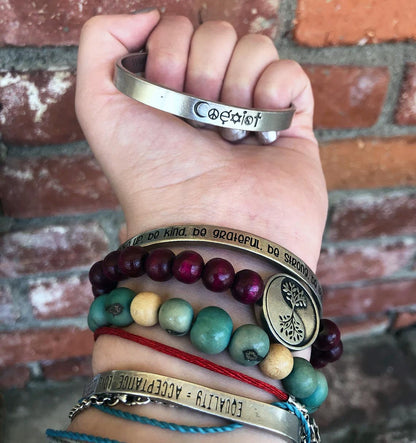 Holding Coexist Quotable Cuff Bracelet