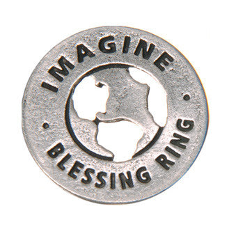 Imagine Blessing Ring front (on back - all the people sharing the world)