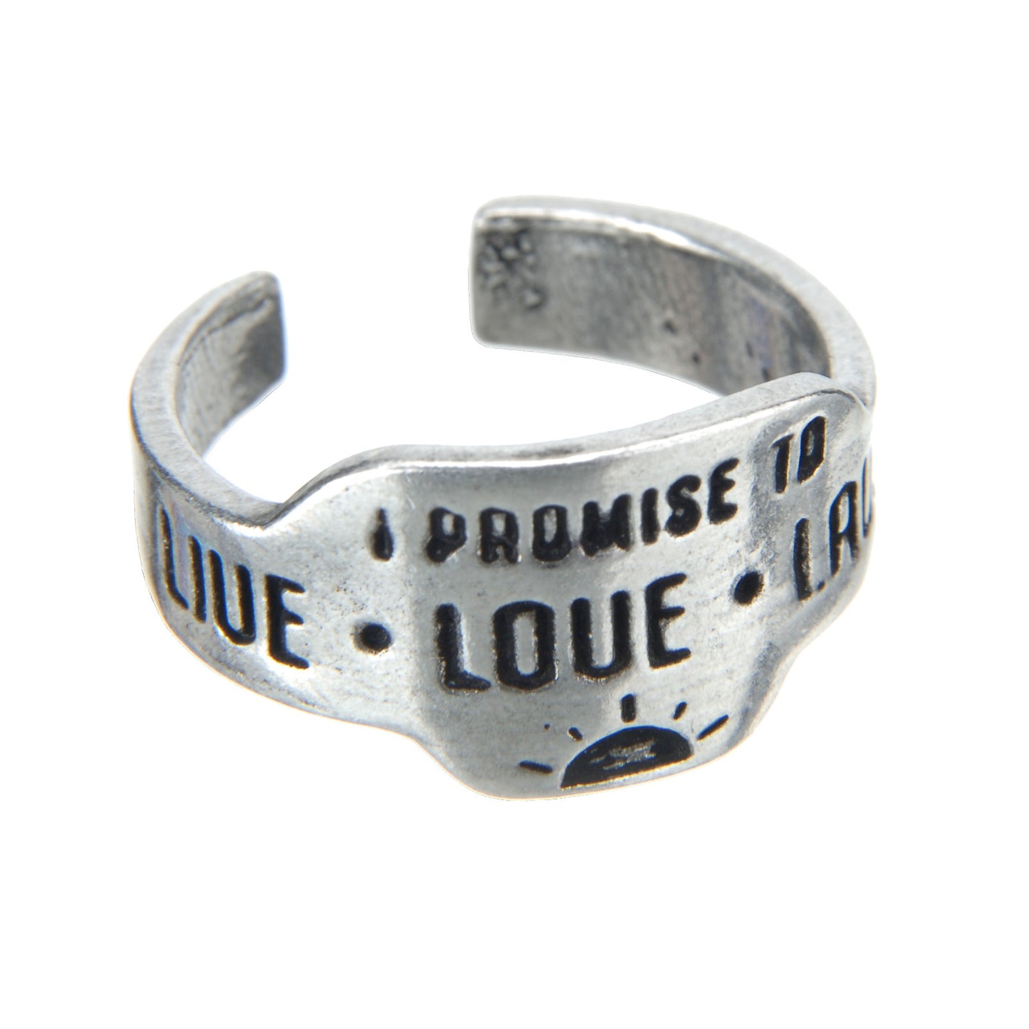 Live Love Laugh Promise Ring side view