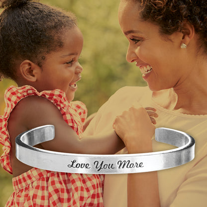 Love You More Quotable Cuff Bracelet on backer card 2