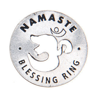 Namaste Blessing Ring front (on back - om)
