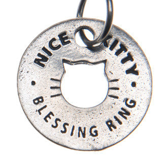 Nice Kitty Blessing Ring front (on back - here kitty kitty)