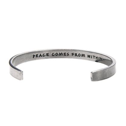 Peace Comes From Within Buddha Quotable Cuff Bracelet