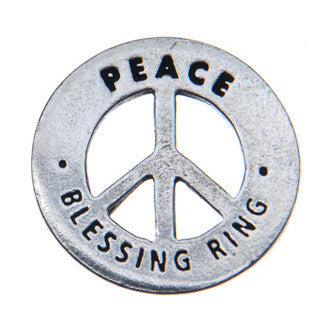 Peace Blessing Ring front (on back - peace peace peace)