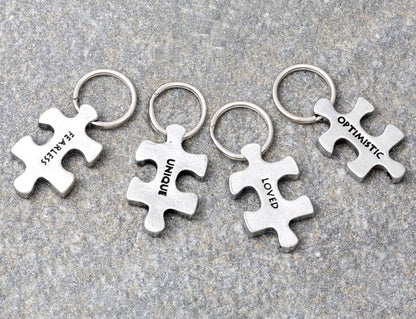 "I AM" Puzzle Piece Charms on Ball Chain Necklace