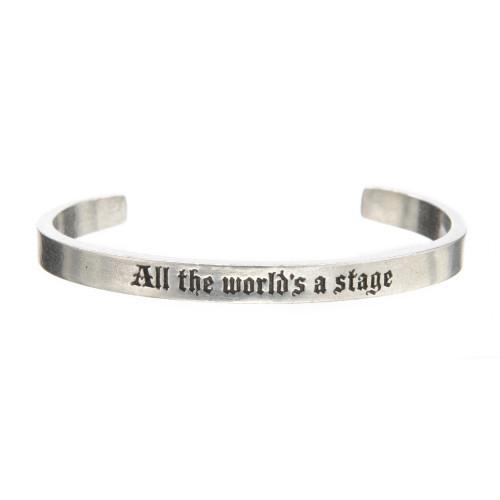 All The World's A Stage Quotable Cuff Bracelet front