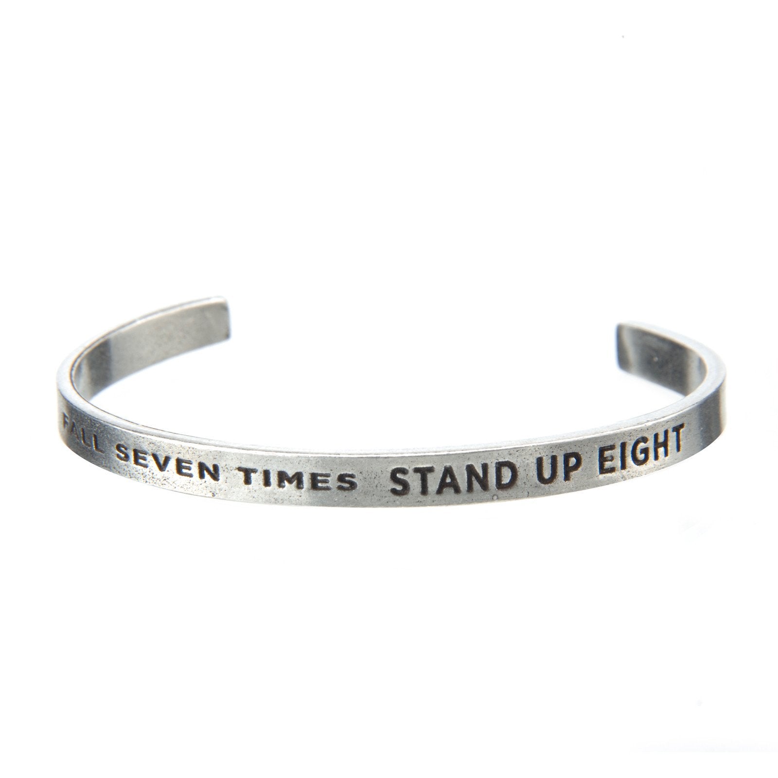 Fall 7 Times, Stand Up 8 Quotable Cuff Bracelet