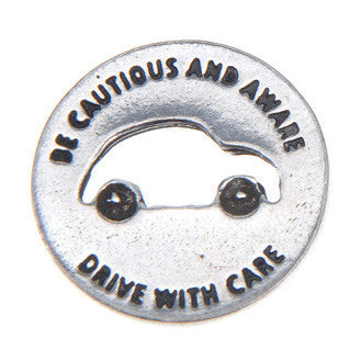 Safe Driving Blessing Ring back (on back - be cautious and aware, drive with care)