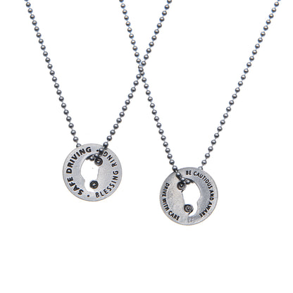 Safe Driving Blessing Rings on a necklace