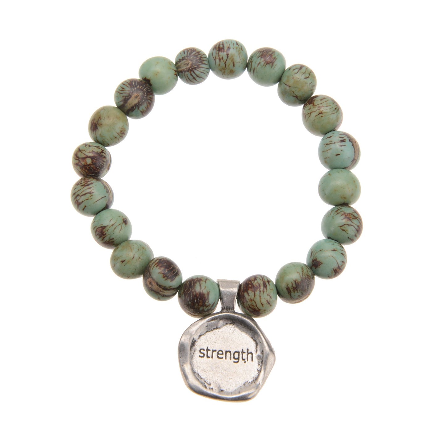 Acai Seeds Of Life Bracelet with Wax Seal - Tiger Aqua Beads