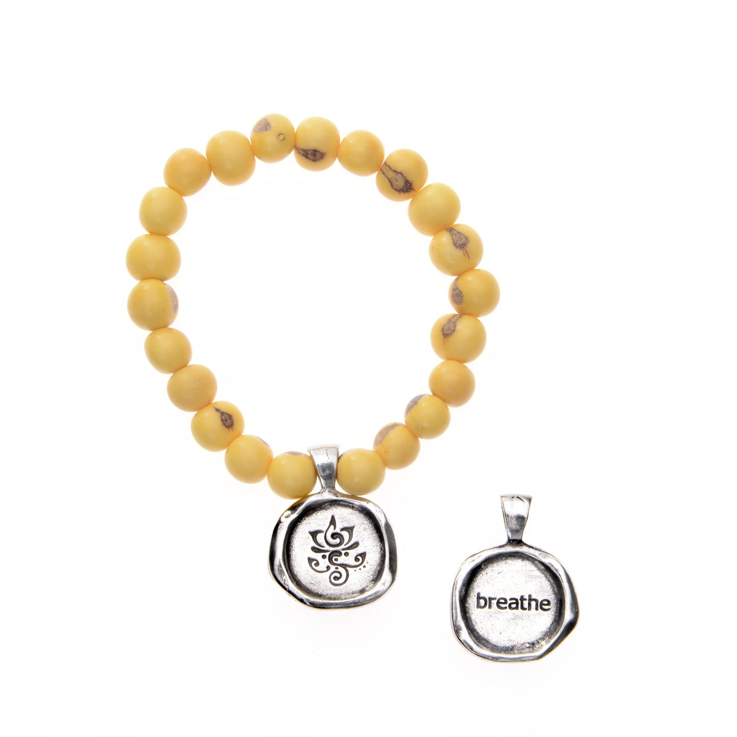 Acai Seeds Of Life Bracelet with Wax Seal - Yellow Beads