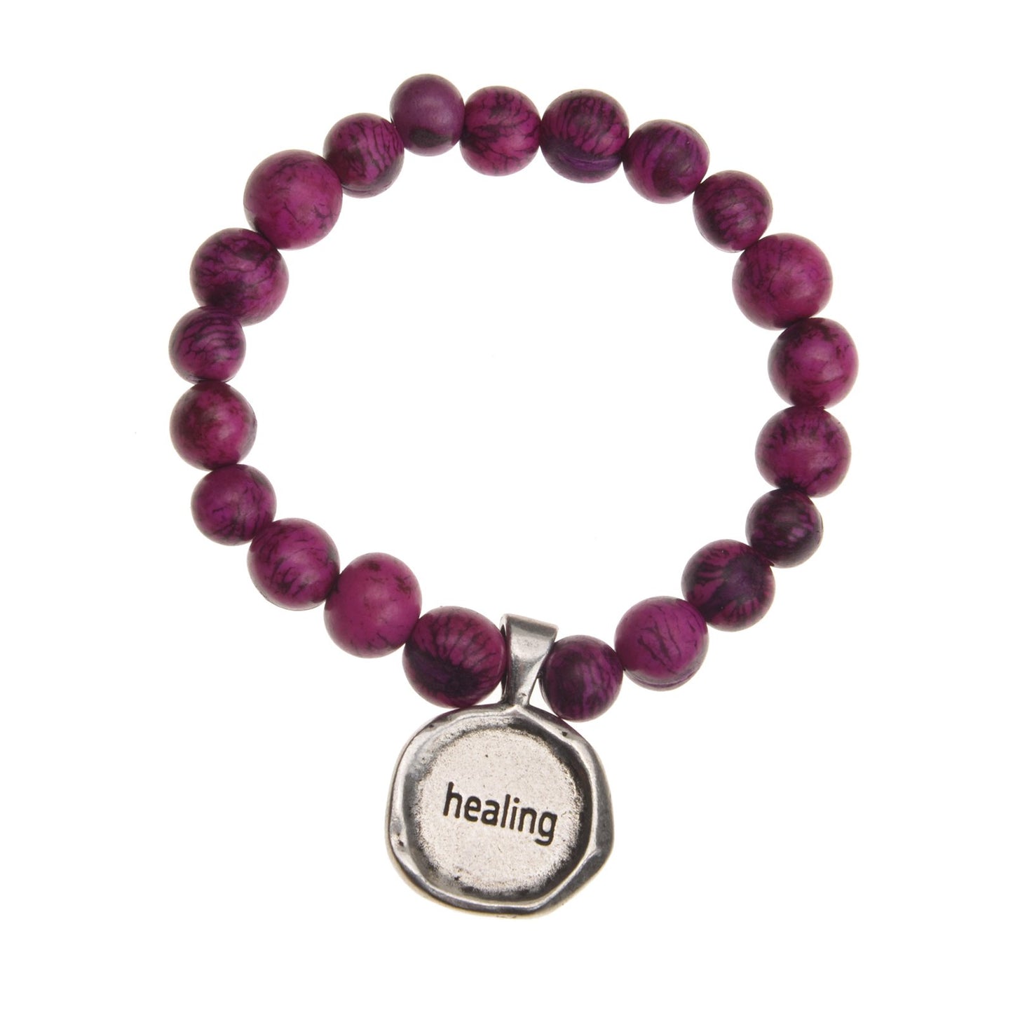 Acai Seeds Of Life Bracelet with Wax Seal - Tiger Fuschia Beads