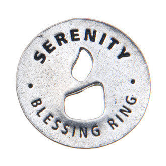 Serenity Blessing Ring front (on back - Peace of Mind)