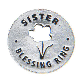 Sister Blessing Ring front (on back - Sisters are cherished friends)
