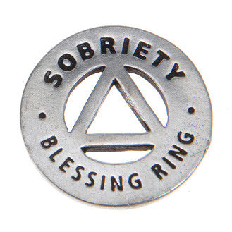 Sobriety Blessing Ring front (on back - one day at a time)