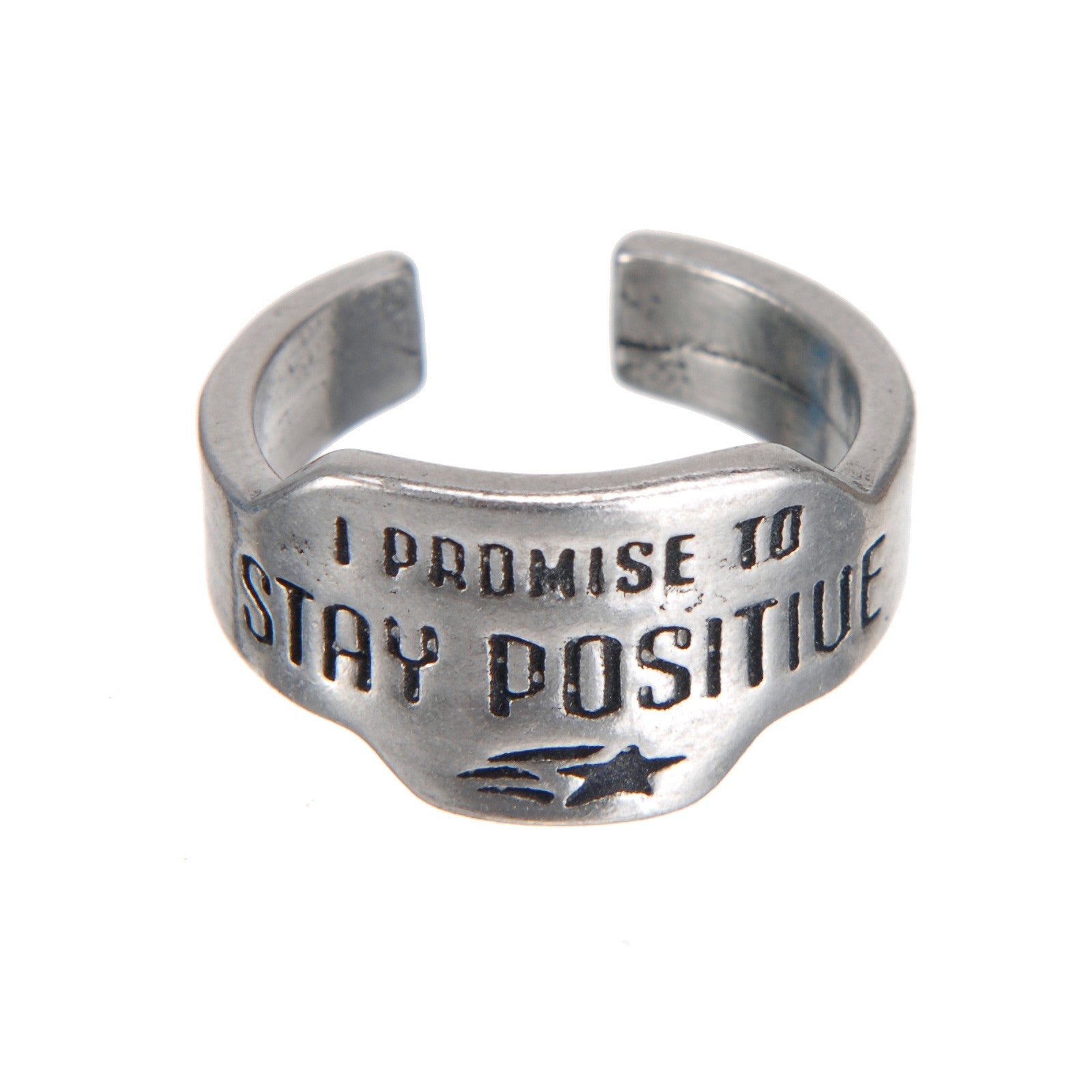 Stay Positive Promise Ring front view
