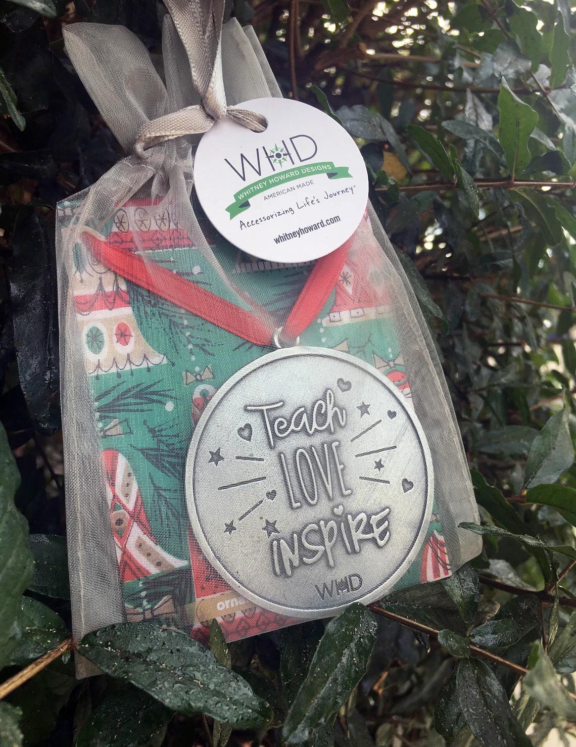 Teacher Love Inspire - Teacher Ornament in bag on tree