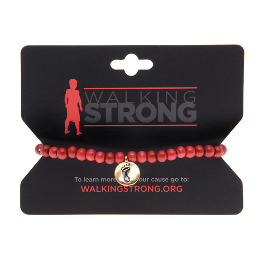 Walking Strong Bracelet - Small Red Wood Beads - Whitney Howard Designs