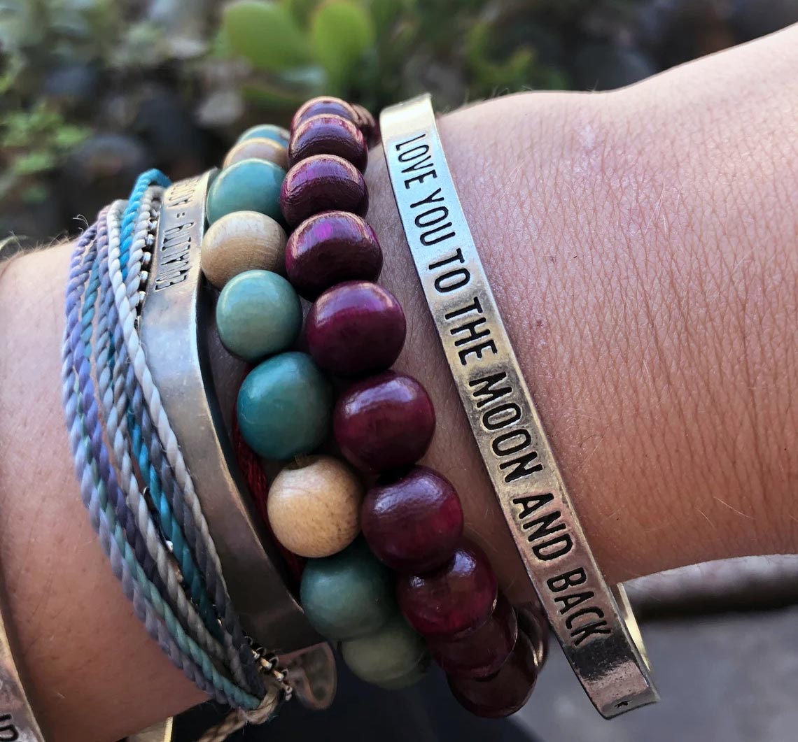 Wearing Love You to the Moon and Back Bracelet