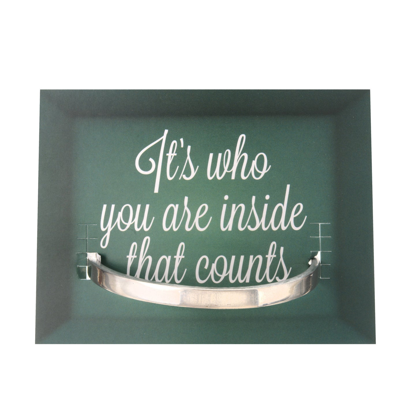 It's Who You Are on the Inside That Counts Quotable Cuff Bracelet on backer card