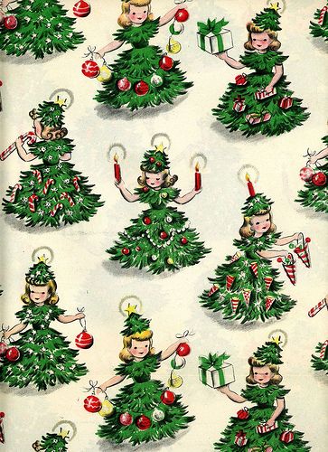 Woman Christmas Tree themed backer